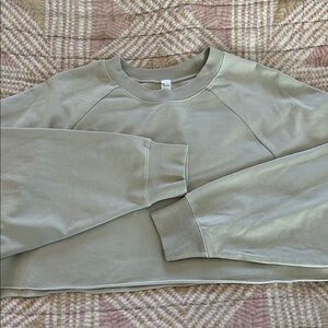 ALO Yoga Dusty Sage Cropped Crewneck Sweatshirt